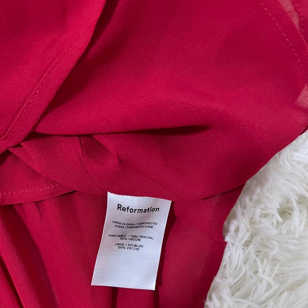 Reformation Butterfly Dress Cherry - Picture 7 of 7